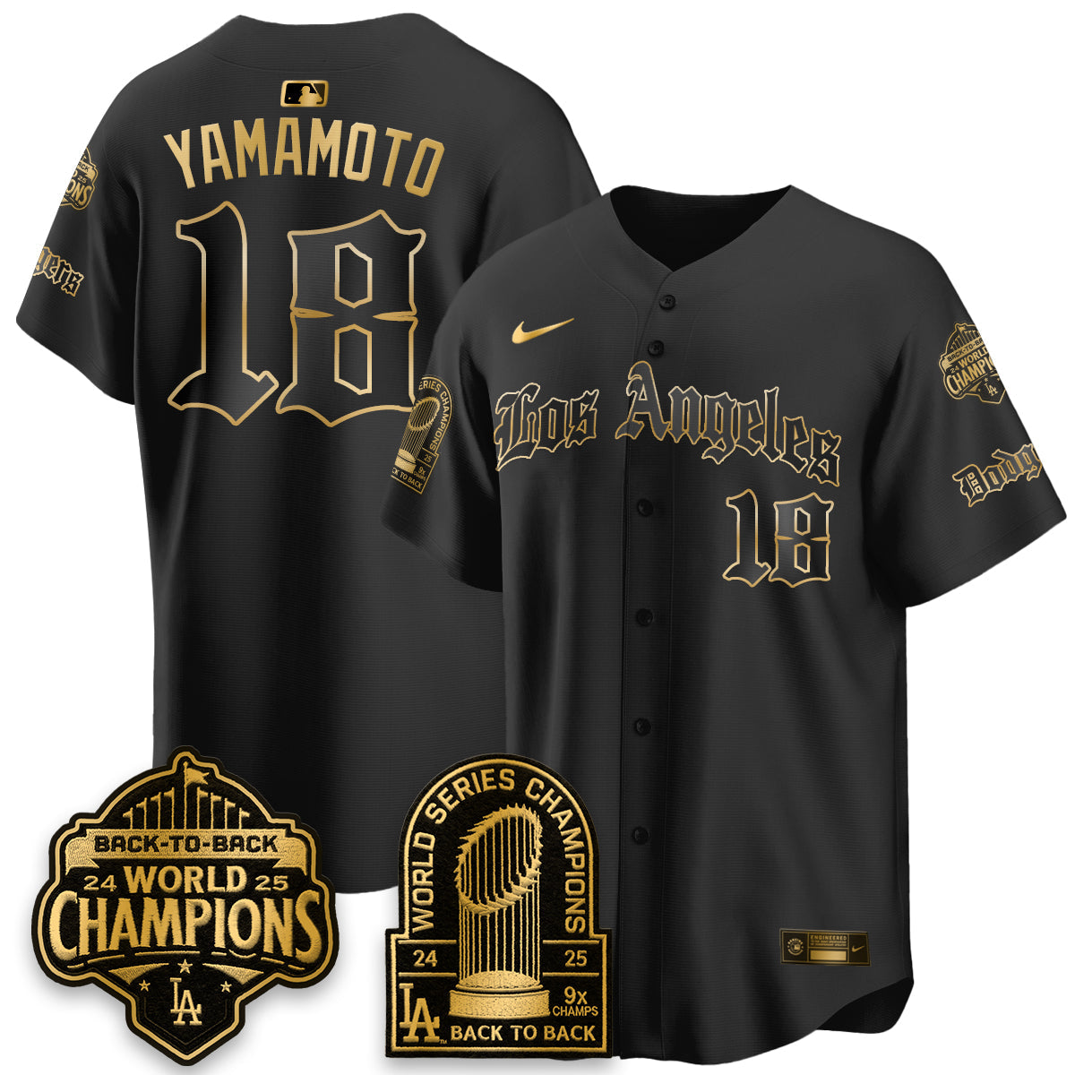 LAD WS Champions Back 2 Back Patch Vapor Premier Limited Gothic Gold Edition Jersey - All Stitched