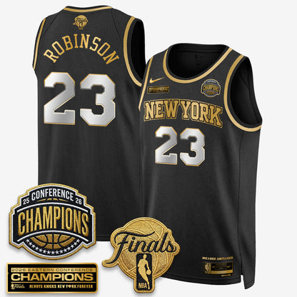 NYK 2026 NBA Eastern Conference Champions White Gold Edition Jersey - Stitched