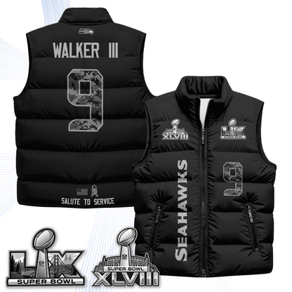 Seattle Seahawks 2026 Salute to Service Puffer Vest - Printed
