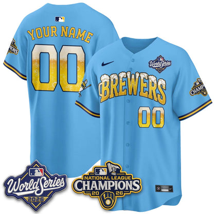 Milwaukee Brewers "Pitcher & Pint" 2026 NL Champions Custom Vapor Jersey - Stitched