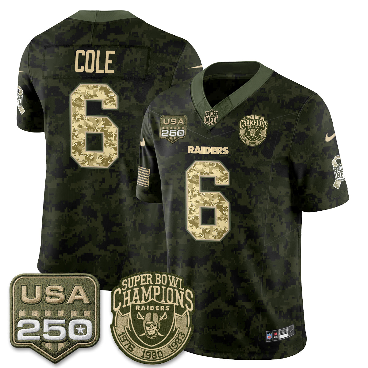 Las Vegas Raiders 2026 Salute to Service Edition Vapor Jersey - Stitched
