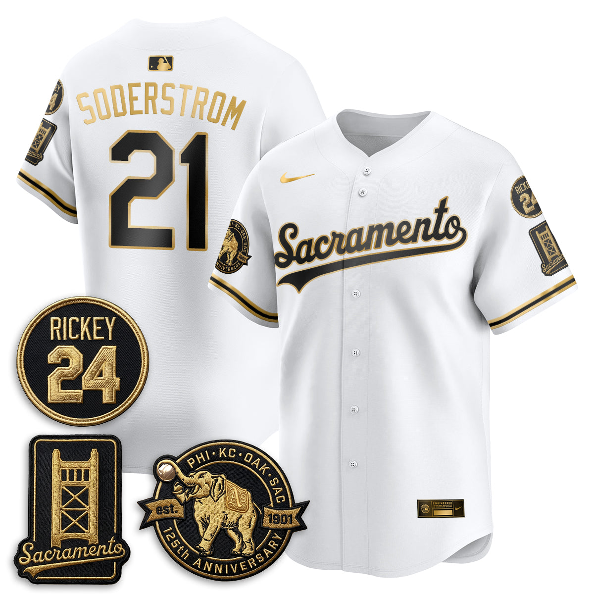 OAK 2026 Alternate Sacramento 125 Years Limited Vapor Gold Edition Jersey - All Stitched
