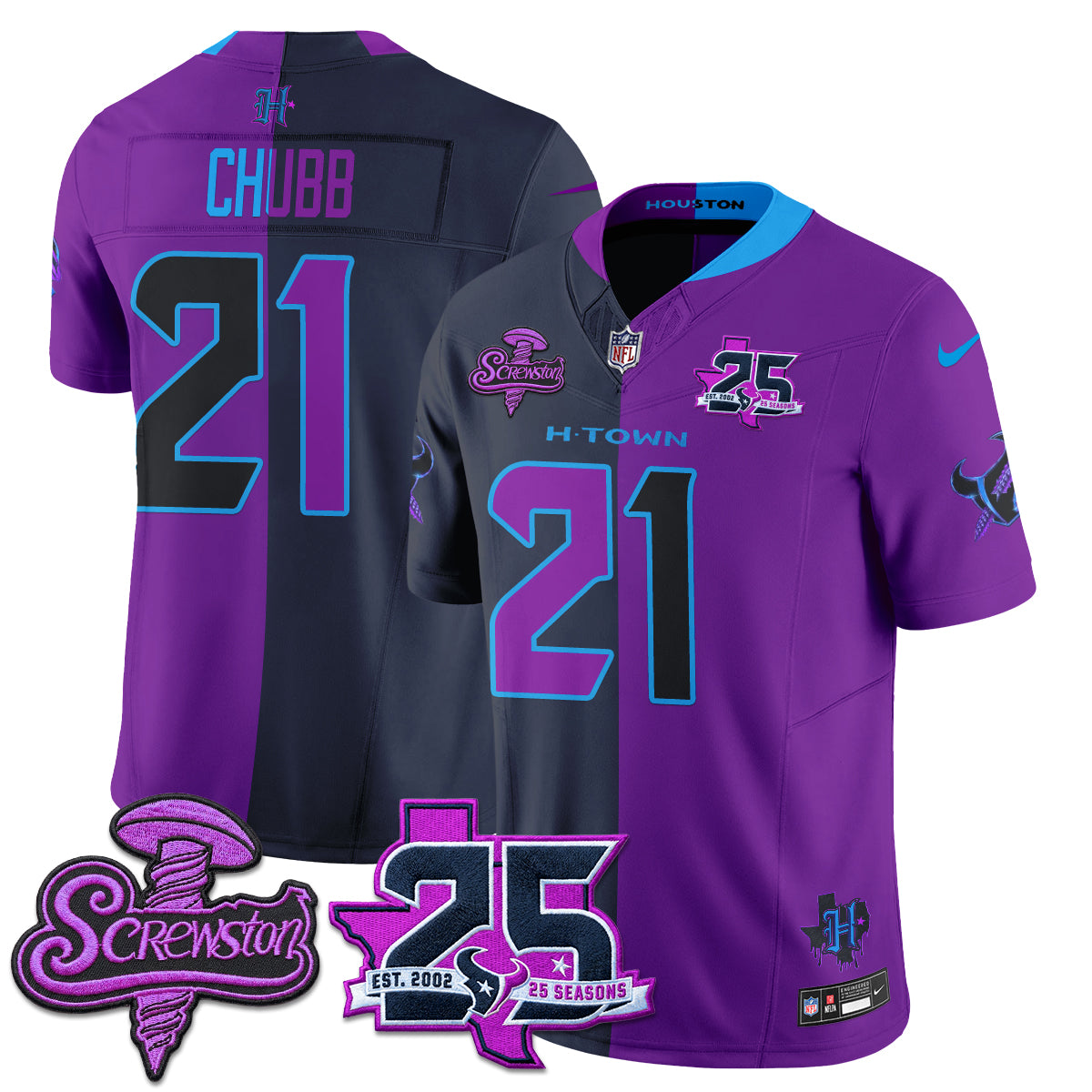 HOU DJ Screw Split Vapor Jersey - Stitched