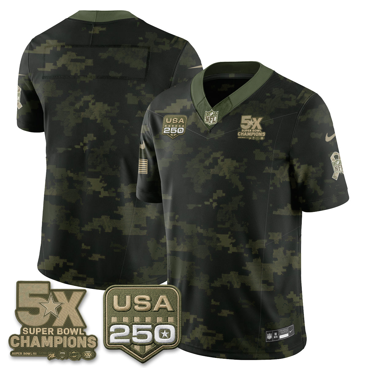 DAL 2026 Salute to Service Edition Vapor Jersey V2- Stitched