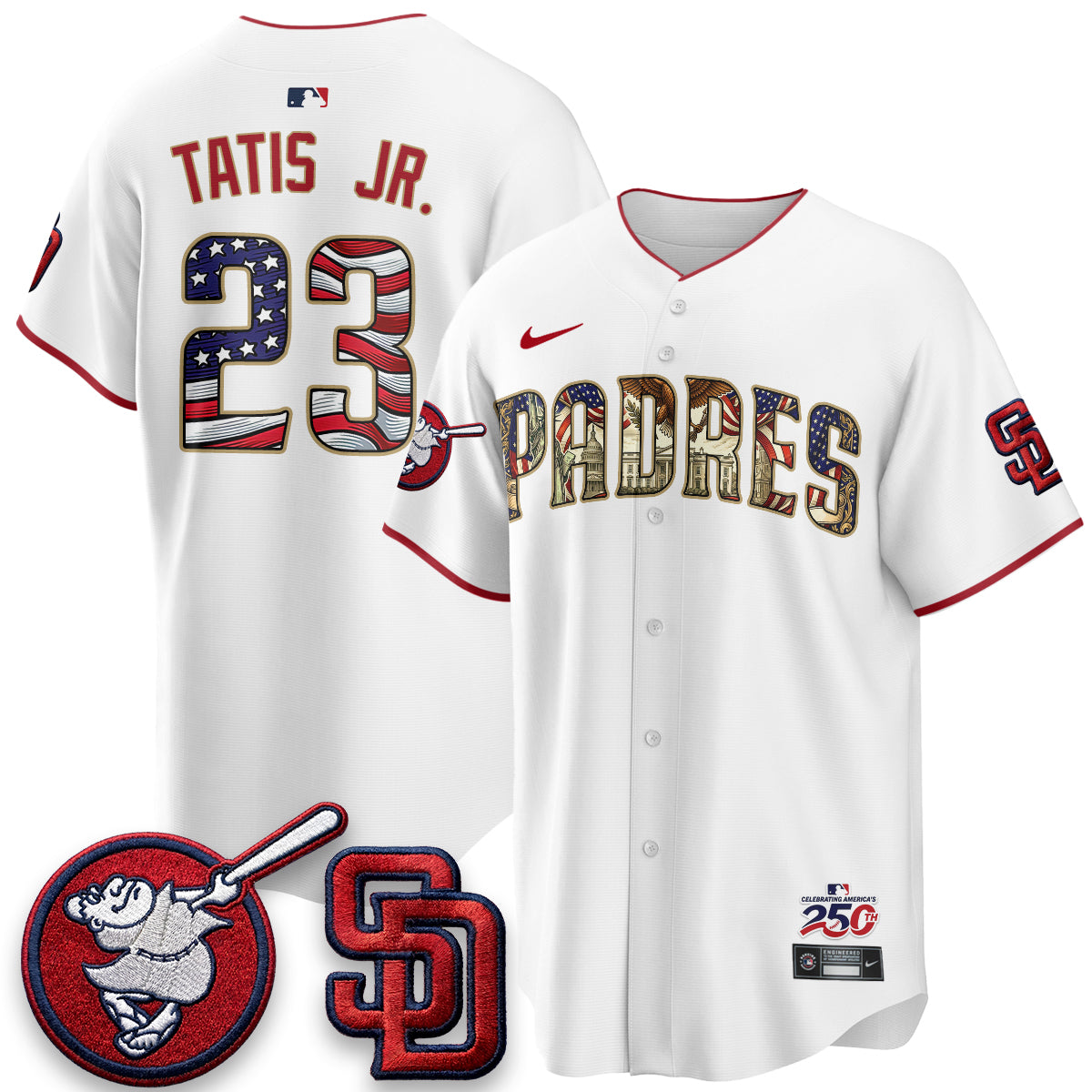 San Diego Padres 2026 Independence Day USA Vapor Limited Jersey - Stitched