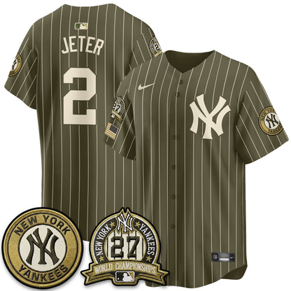 NYY New Era Olive 2026 Armed Forces Day Jersey -All Stitched