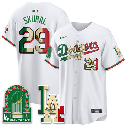 Los Angeles Dodgers Mexico Style Vapor Jersey- Stitched