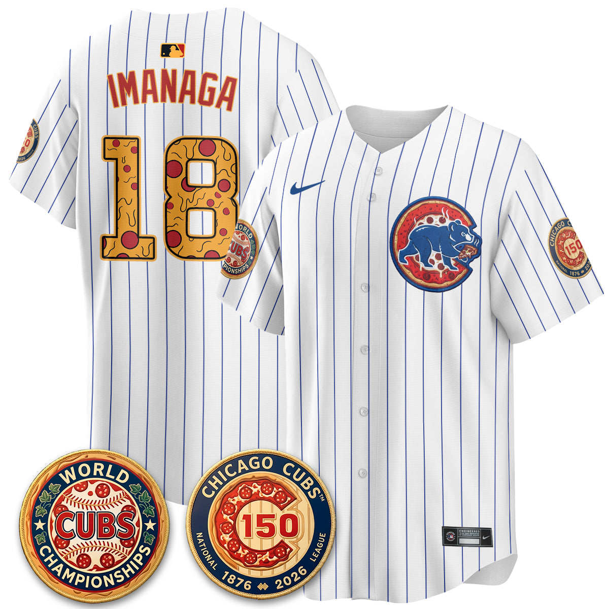 Chicago Cubs Deep Dish Pizza Vapor Limited Jersey - Stitched