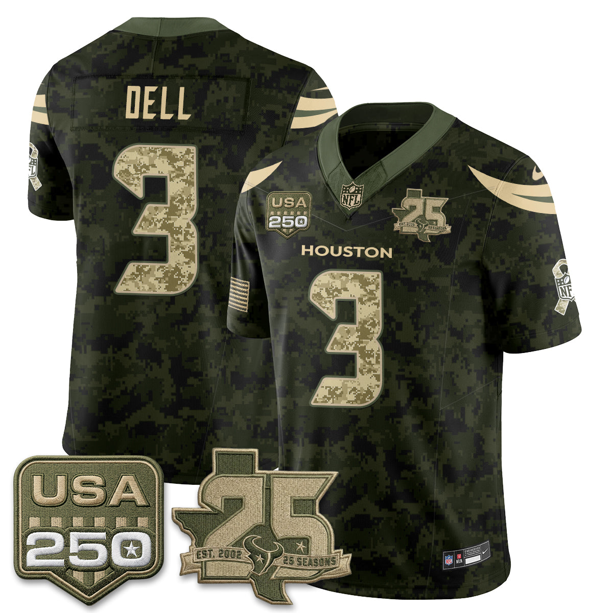 HOU 2026 Salute to Service Edition Vapor Jersey - Stitched