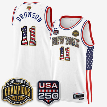 NYK 2026 NBA Eastern Conference Champions x Fourth of July Vapor Jersey - Stitched