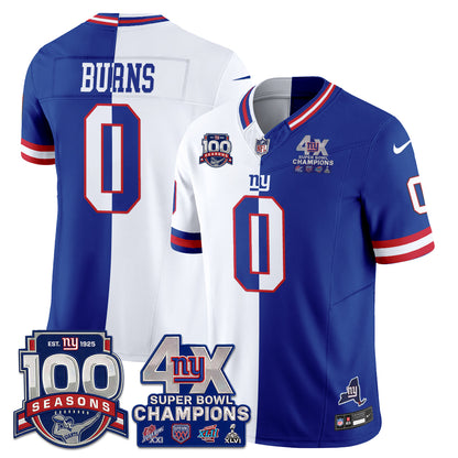 New York Giants 4X SBowl Split Edition Vapor Jersey - Stitched