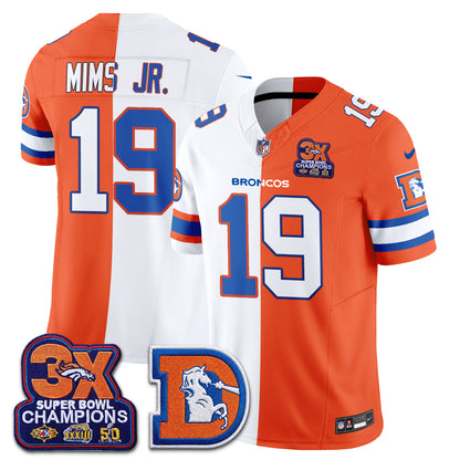Denver Broncos Throwback Split Vapor Jersey - Stitched