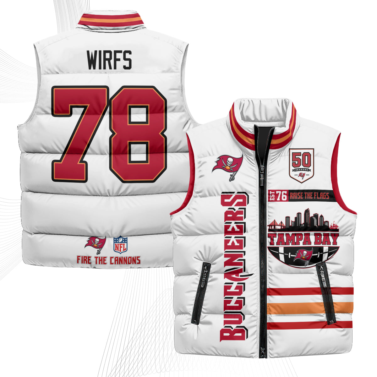 TB "Raise the Flags" Puffer Vest - Printed