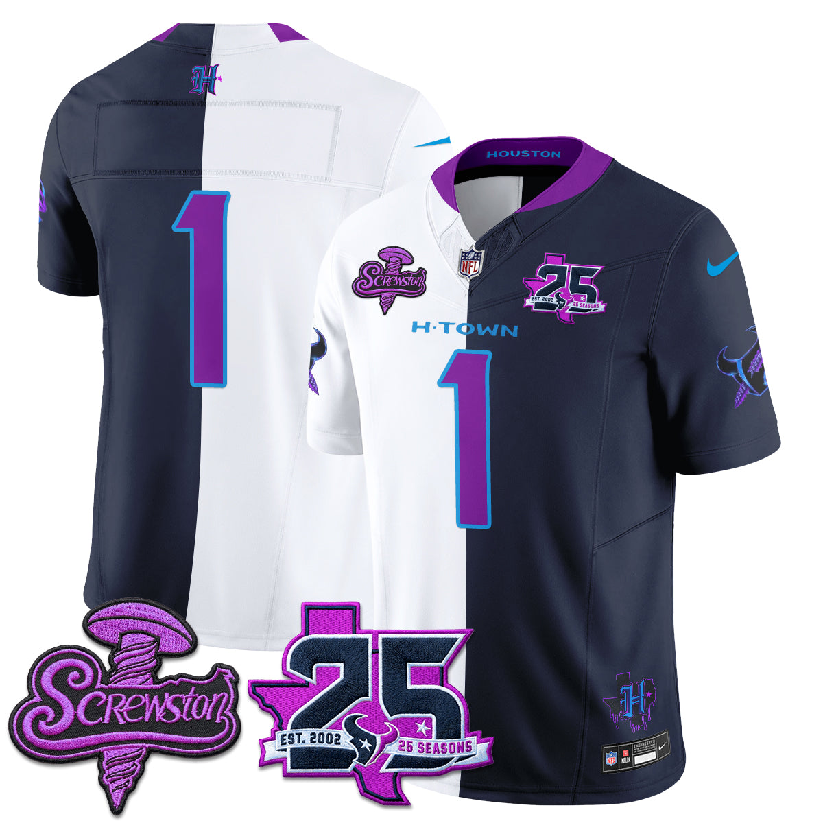 HOU DJ Screw Split Vapor Jersey - Stitched