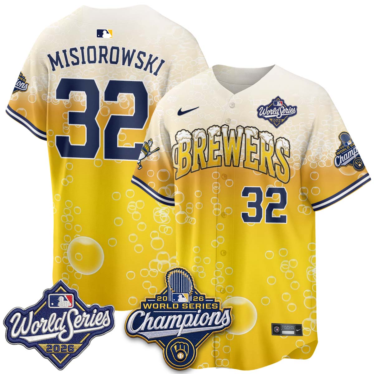 MIL "Pitcher & Pint" 2026 WS Champions Vapor Jersey - Stitched (#32 Tiktok)