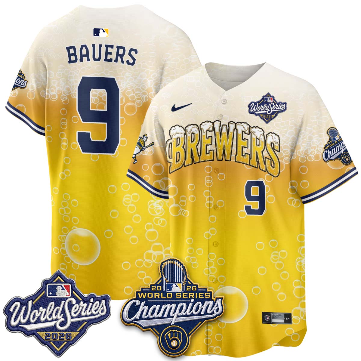 MIL "Pitcher & Pint" 2026 WS Champions Vapor Jersey - Stitched (#32 Tiktok)