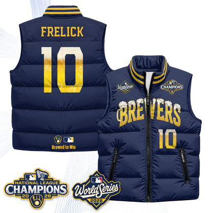 MIL "Pitcher & Pint" 2026 NL Champions Puffer Vest - Printed