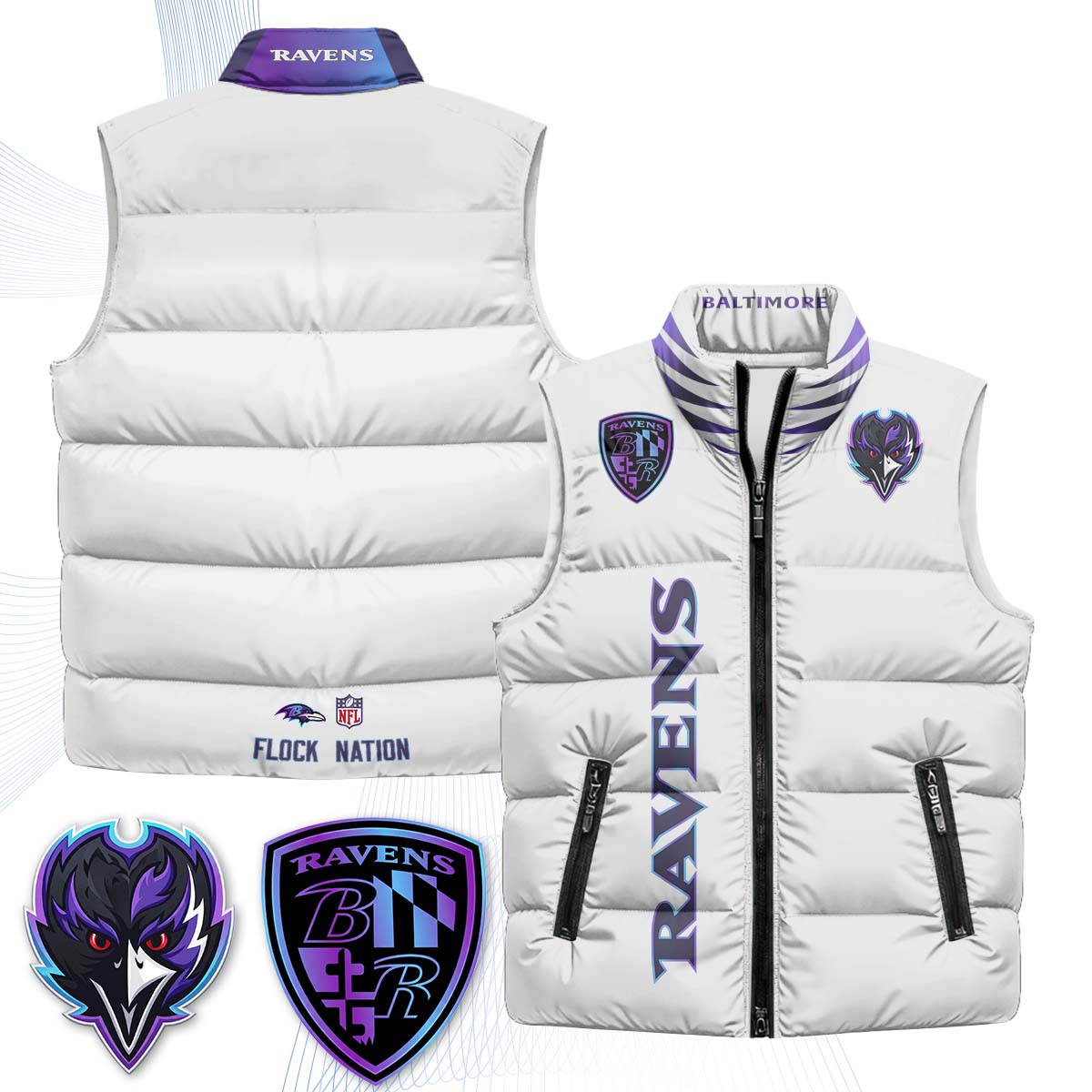 BAL "The Flock" Puffer Vest - Printed (V2)