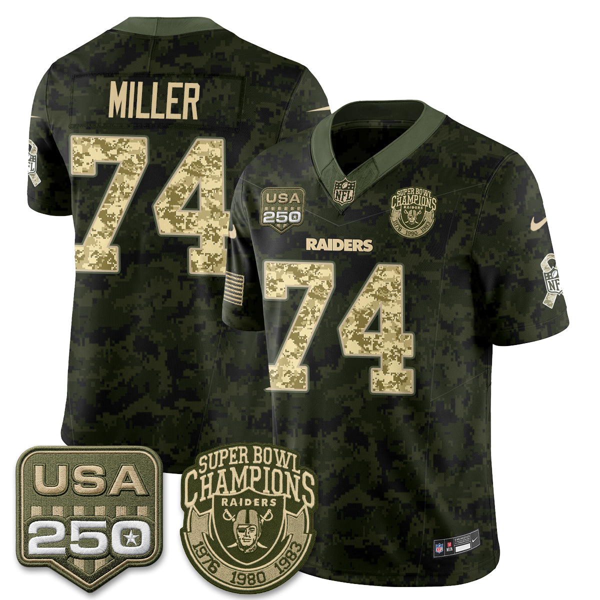 Las Vegas Raiders 2026 Salute to Service Edition Vapor Jersey - Stitched