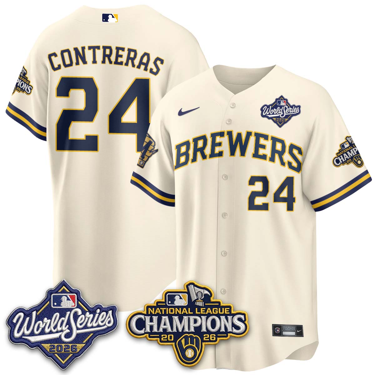 Milwaukee Brewers 2026 NL Champions Vapor Jersey - Stitched