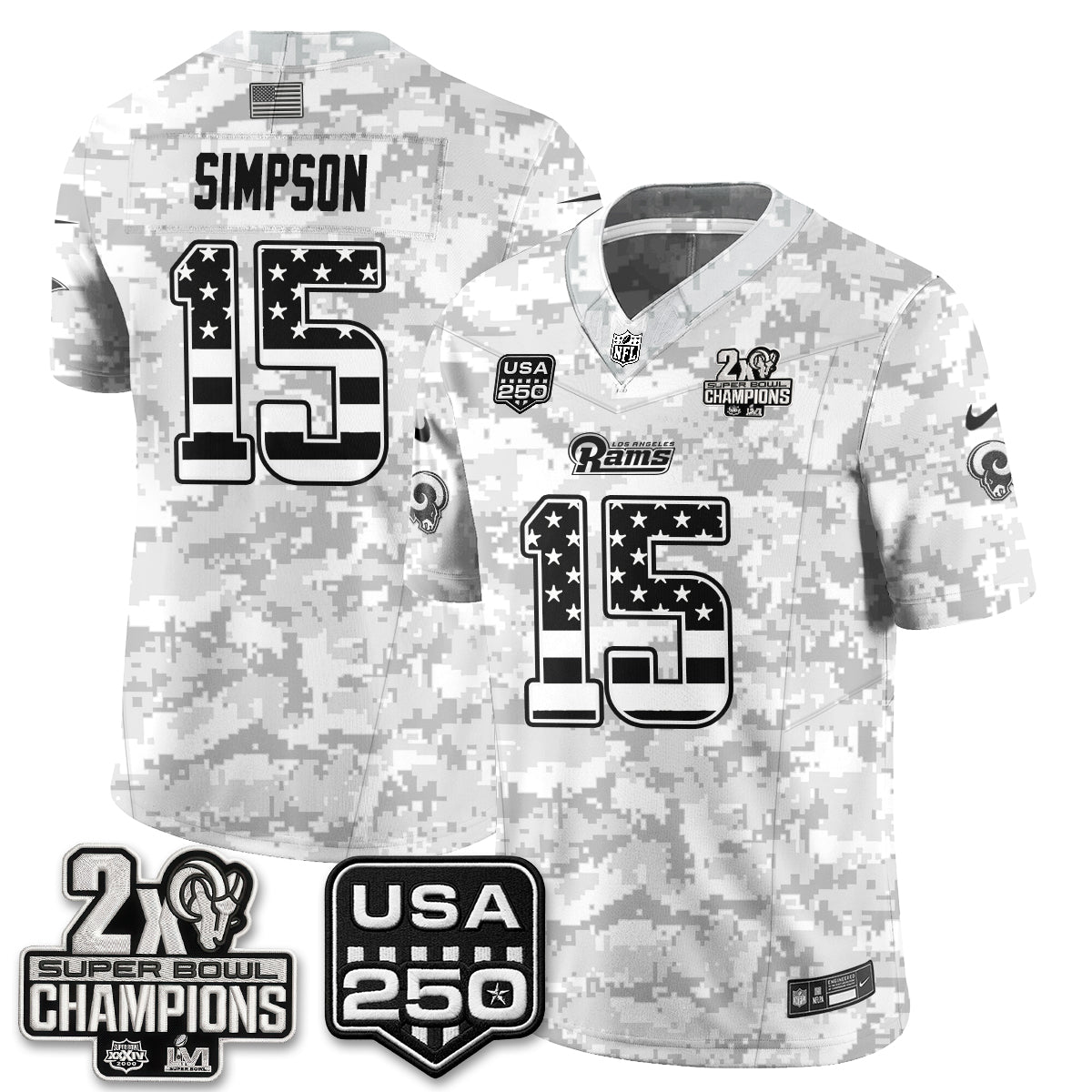 LAR 2026 Salute To Service Vapor Jersey - All Stitched