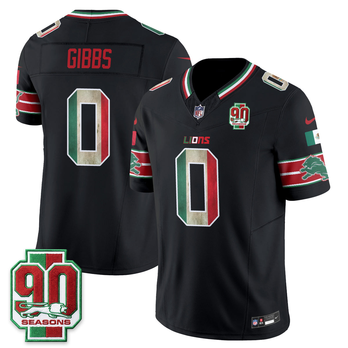 DET Mexico Edition Vapor Jersey - Stitched