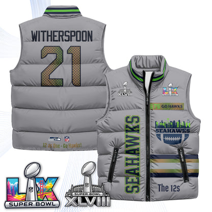 SEA "Go Hawks" Edition Puffer Vest - Printed
