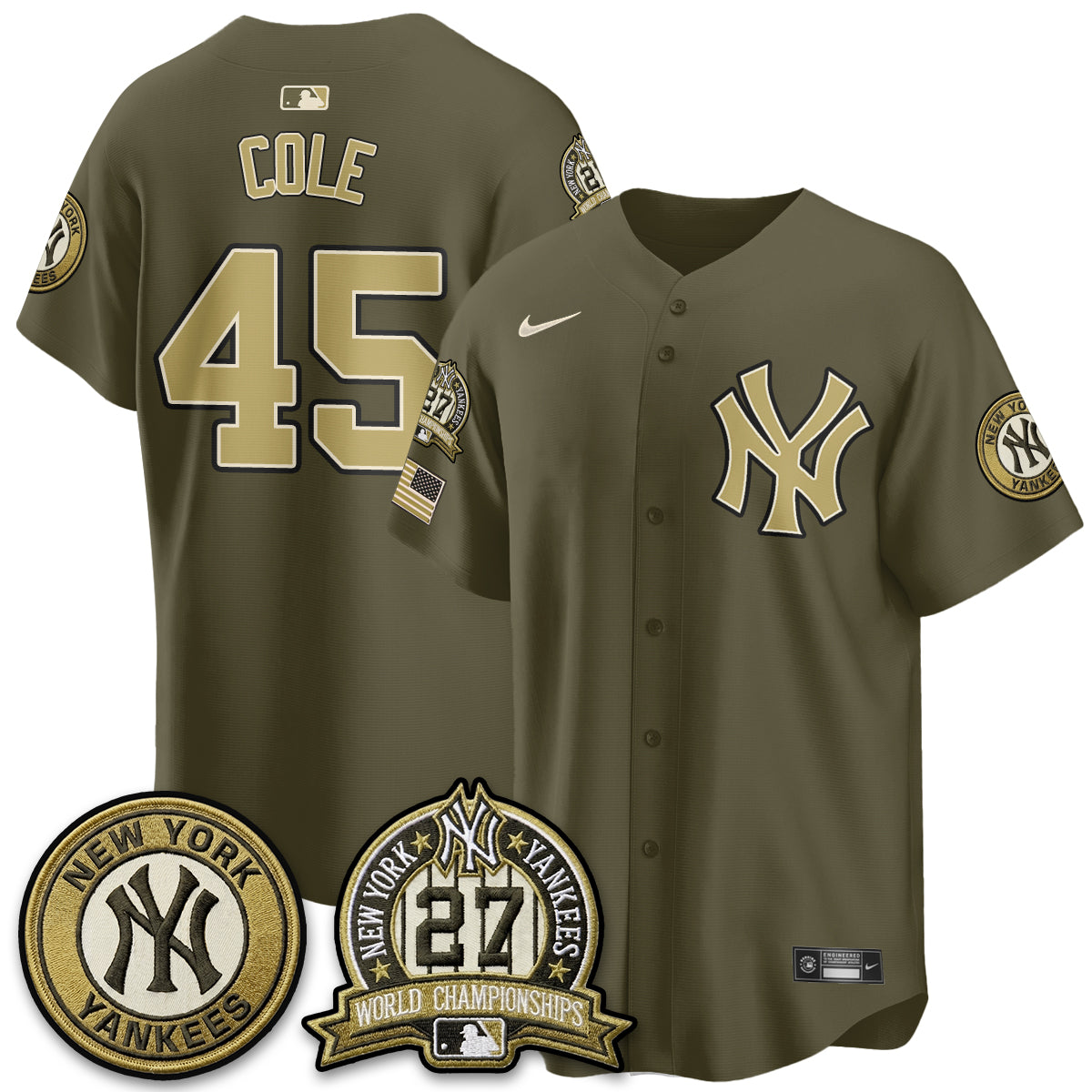 NYY New Era Olive 2026 Armed Forces Day Jersey -All Stitched