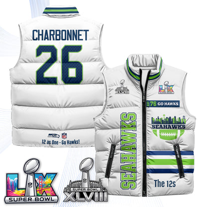 SEA "Go Hawks" Edition Puffer Vest - Printed