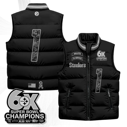 Pittsburgh Steelers 2026 Salute to Service Puffer Vest - Printed