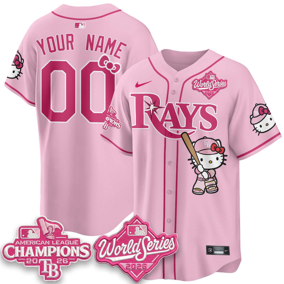 TB 2026 AL Champions x Meow KT Custom Vapor Jersey - Stitched