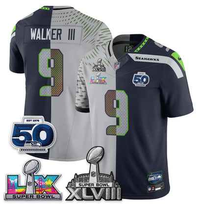 Seattle Seahawks SB LX Champs Split Edition Vapor Jersey - Stitch