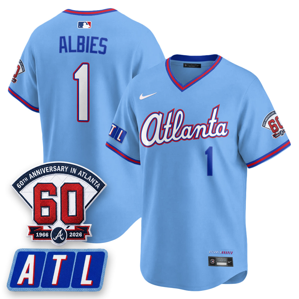 ATL 2026 City Connect - 60th Anniversary in Atlanta Patch Vapor Limited Jersey - All Stitched