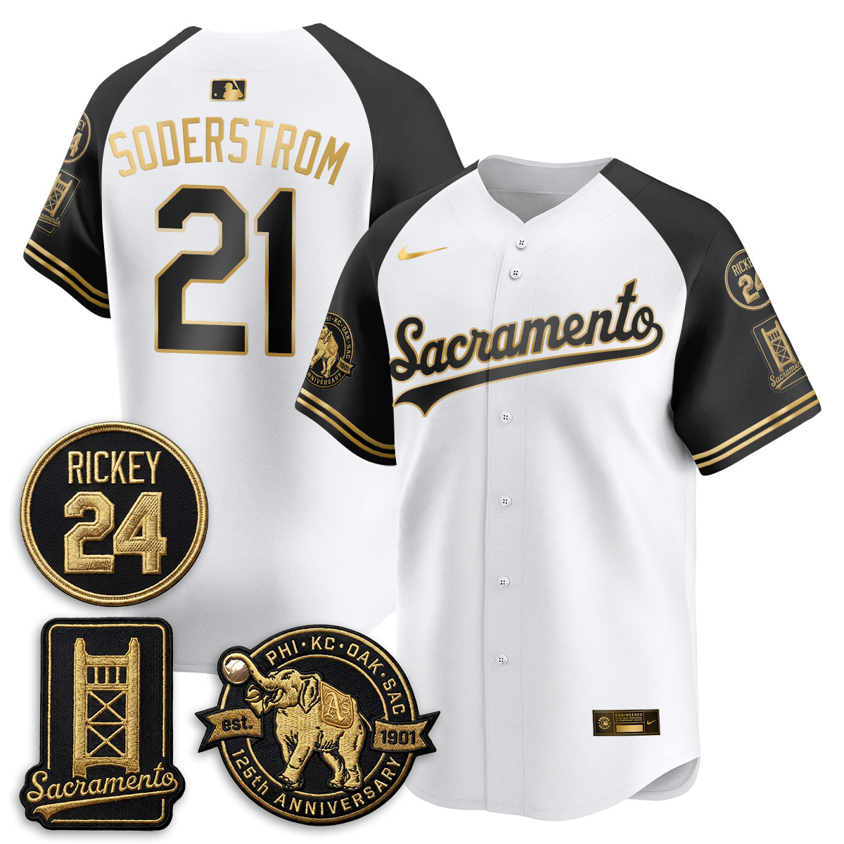 OAK 2026 Alternate Sacramento 125 Years Limited Vapor Gold Edition Jersey - All Stitched