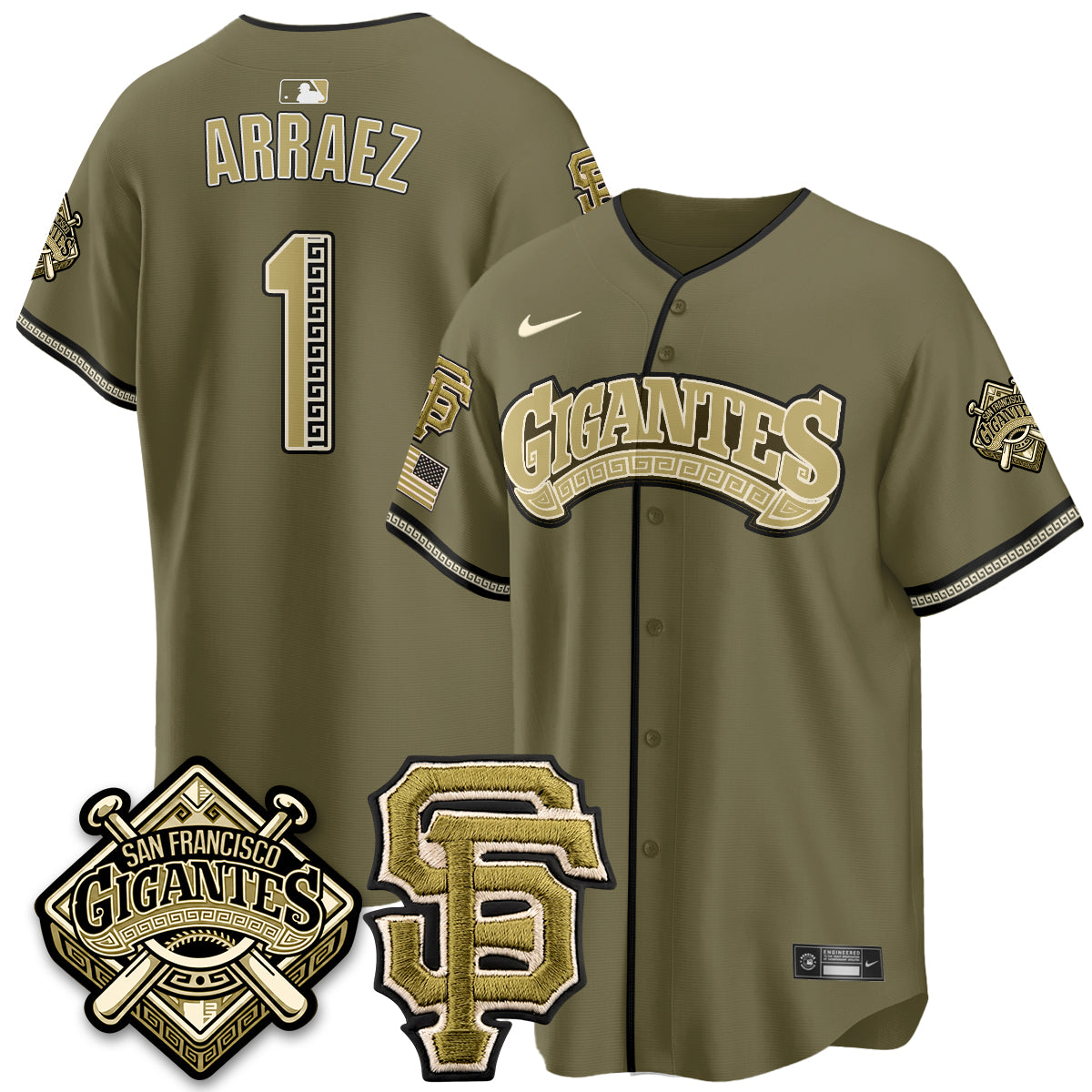 SF New Era Olive 2026 Armed Forces Day Jersey - All Stitched
