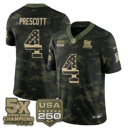 DAL 2026 Salute to Service Edition Vapor Jersey V2- Stitched
