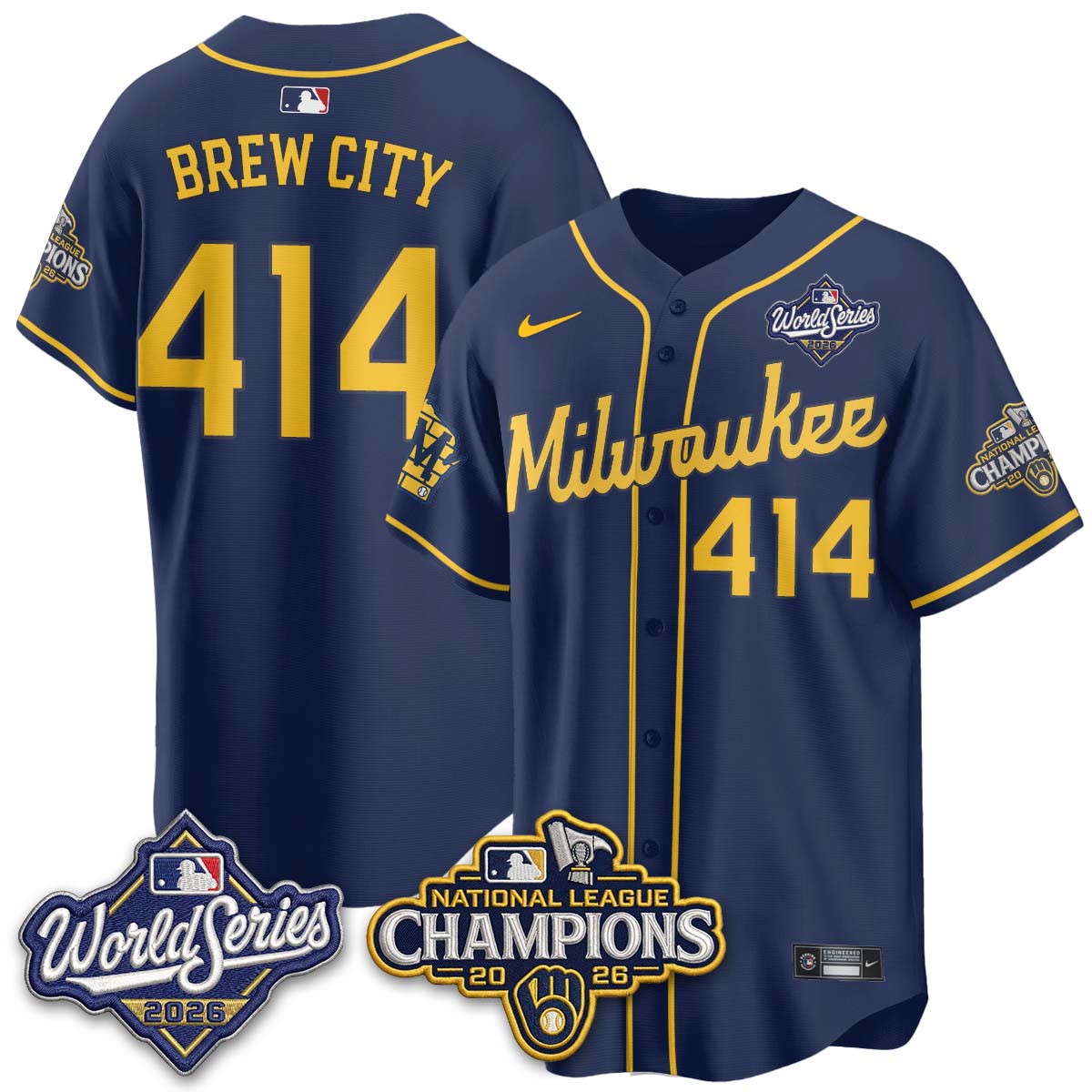 Milwaukee Brewers 2026 NL Champions Vapor Jersey - Stitched