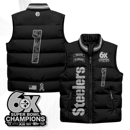 Pittsburgh Steelers 2026 Salute to Service Puffer Vest - Printed