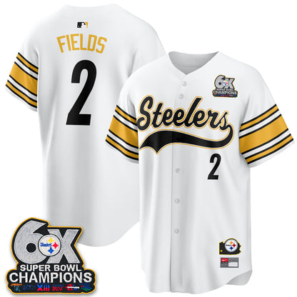 Pittsburgh Steelers 6X Champs Throwback Baseball Vapor Jersey - Stitched