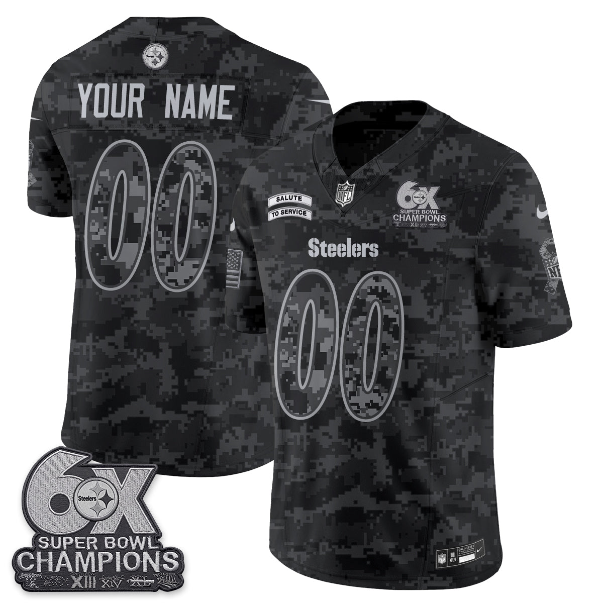 Pittsburgh Steelers 2026 Salute to Service Edition Vapor Custom Jersey V3- Stitched