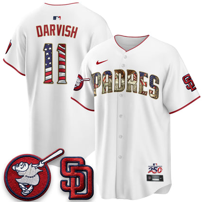 San Diego Padres 2026 Independence Day USA Vapor Limited Jersey - Stitched