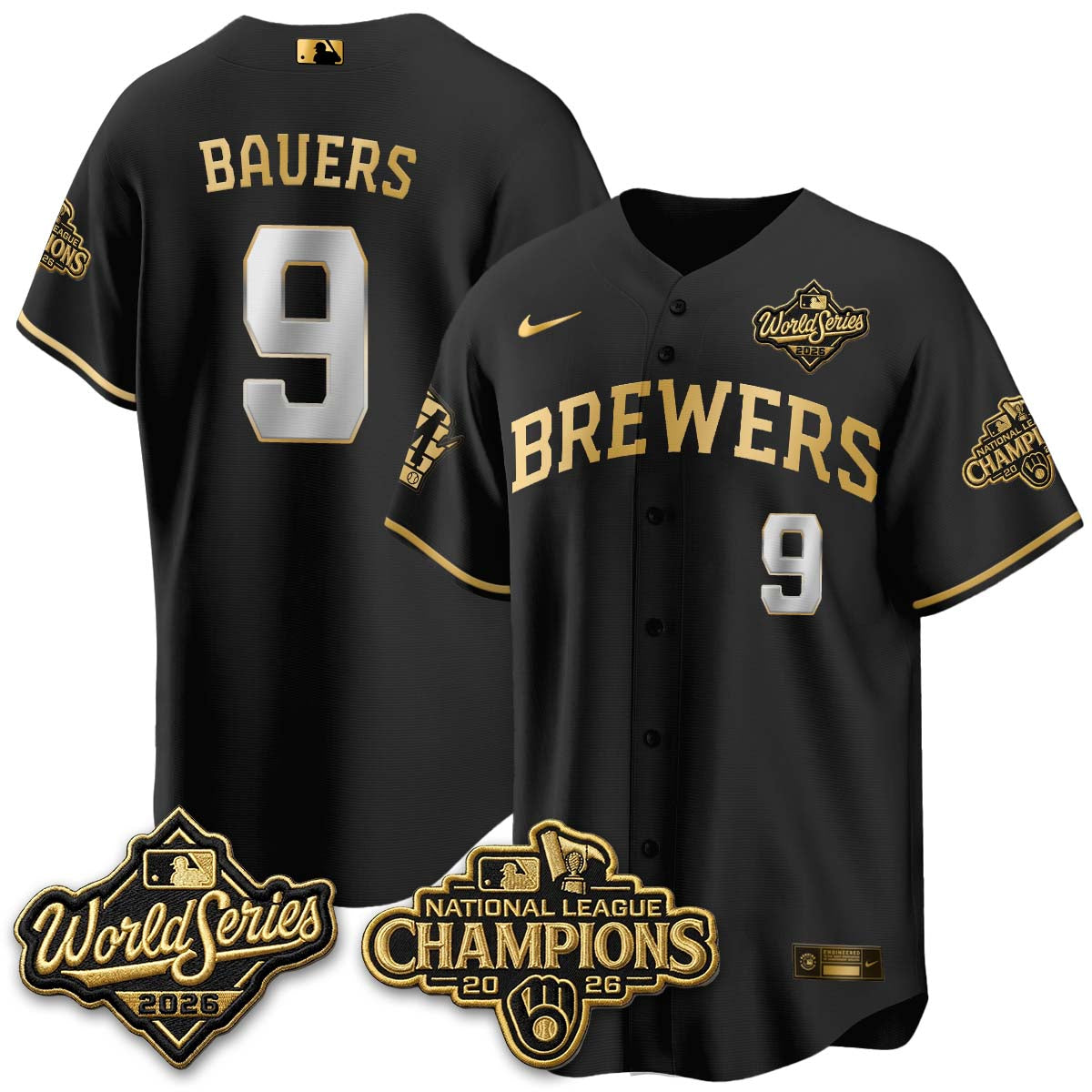 Milwaukee Brewers 2026 NL Champions Vapor Jersey - Stitched