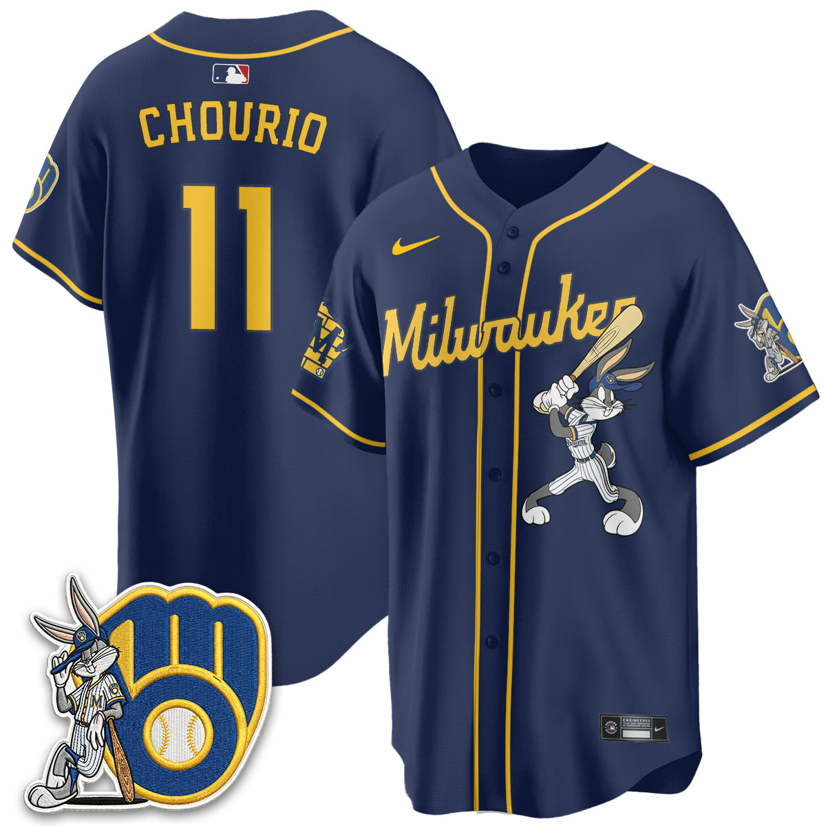 Milwaukee Brewers Bunny Edition Vapor Jersey - Stitched N1