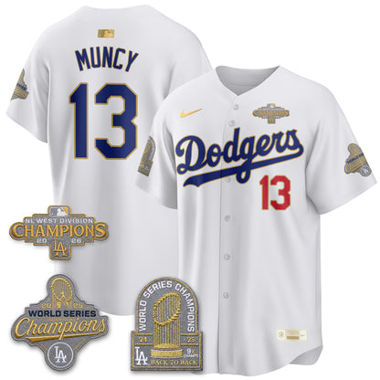 Los Angeles Dodgers 2026 NL West Champs Black Gold Vapor Jersey- Stitched