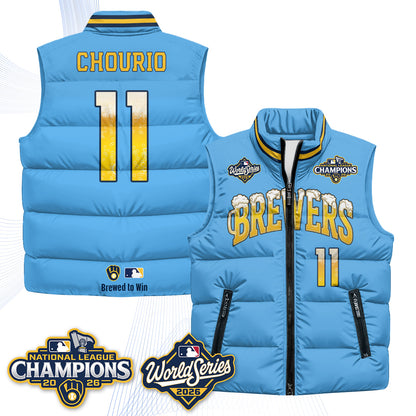 MIL "Pitcher & Pint" 2026 NL Champions Puffer Vest - Printed