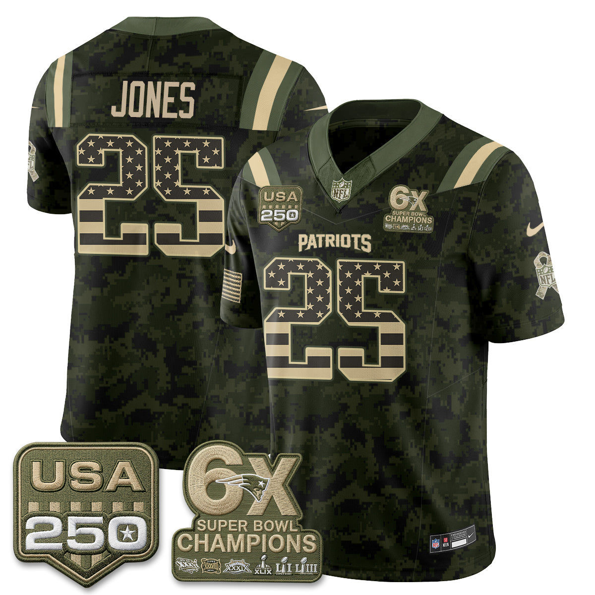 New England Patriots 2026 Salute to Service Edition Vapor Jersey - Stitched