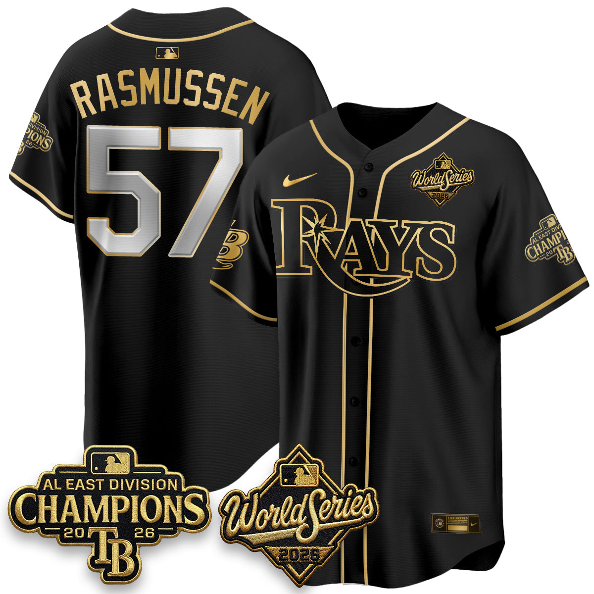 TB 2026 AL Champions Black Gold Edition Vapor Jersey - Stitched (V3)