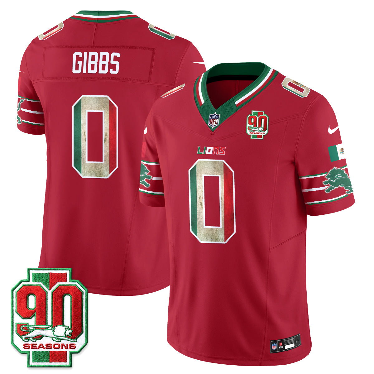 DET Mexico Edition Vapor Jersey - Stitched