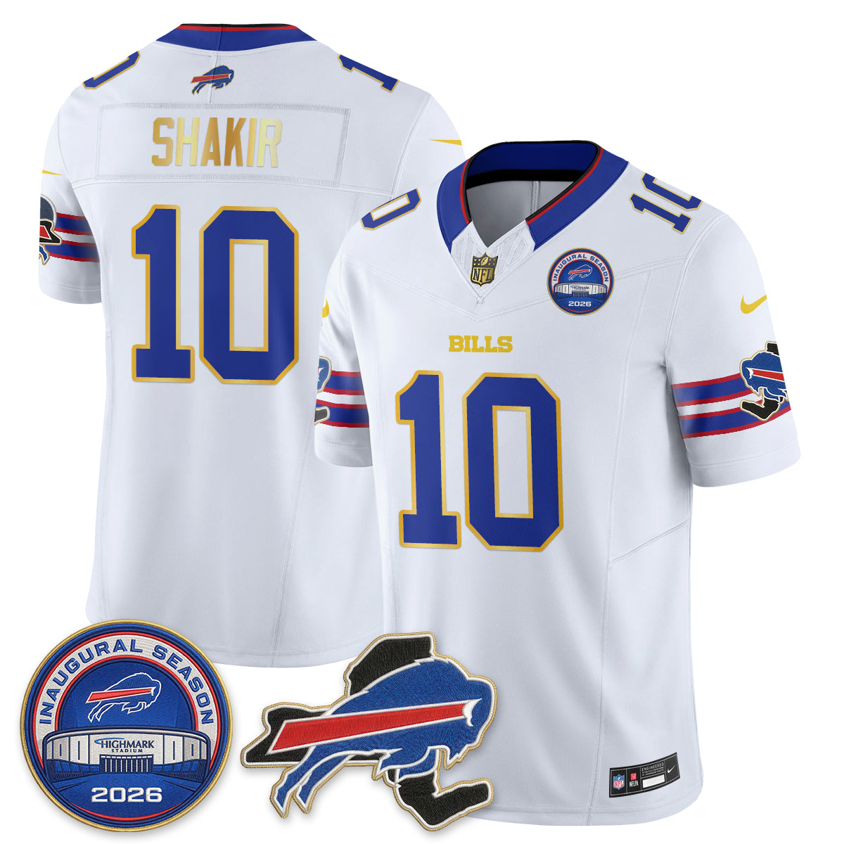 BUF 2026 Royal Gold Trim Edition Vapor Jersey - Stitched