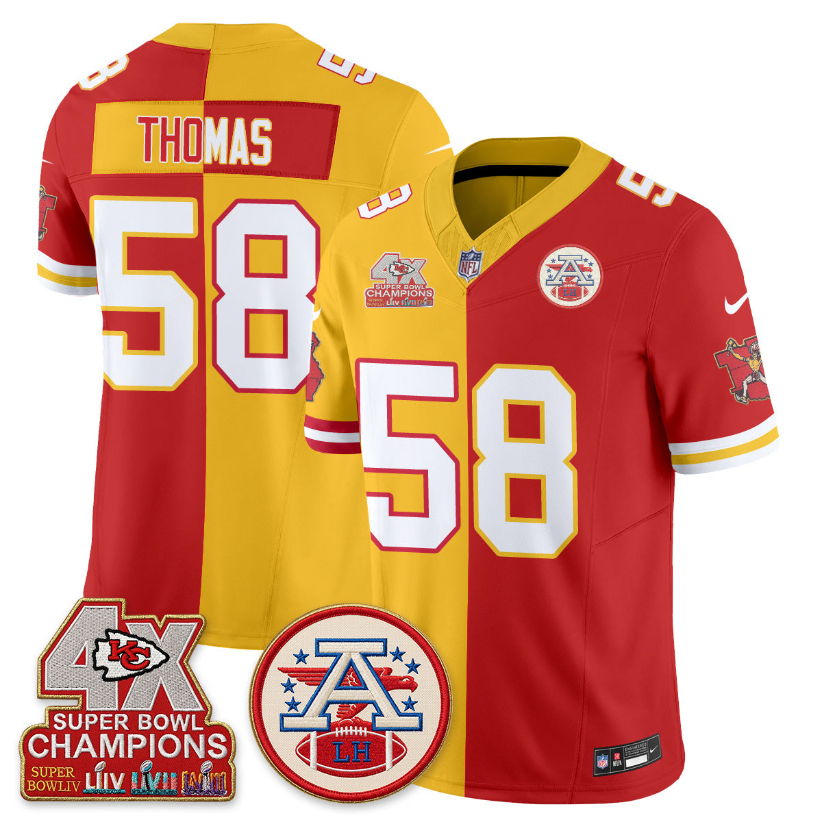 KC Throwback Split Vapor Jersey - Stitched